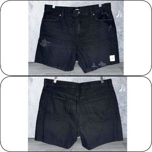 Old Navy High-Rise Slouchy Straight Cut-Off Jean Shorts 5" Inseam Black size 14